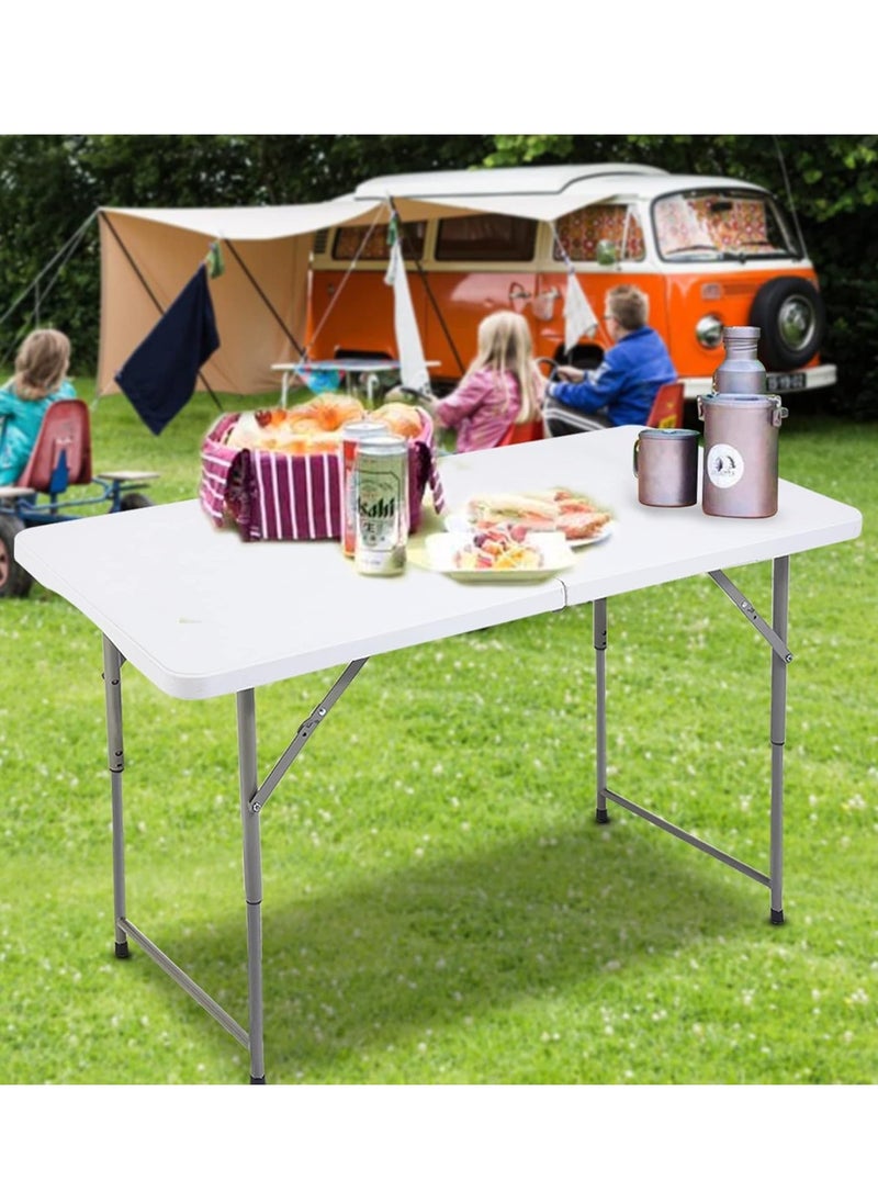 Folding Picnic Table White/Black 120x73x60 Cm