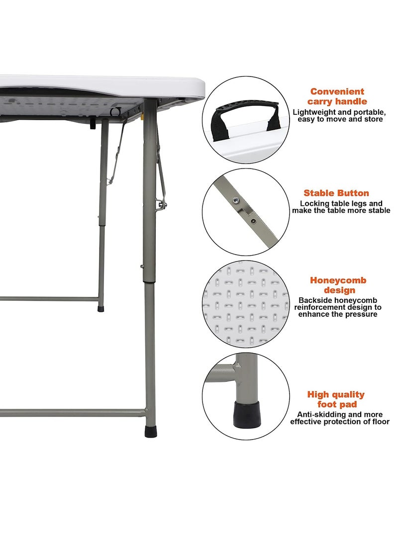 ALMUFARREJ Folding Picnic Table White/Black 120x73x60 Cm  - Image 3