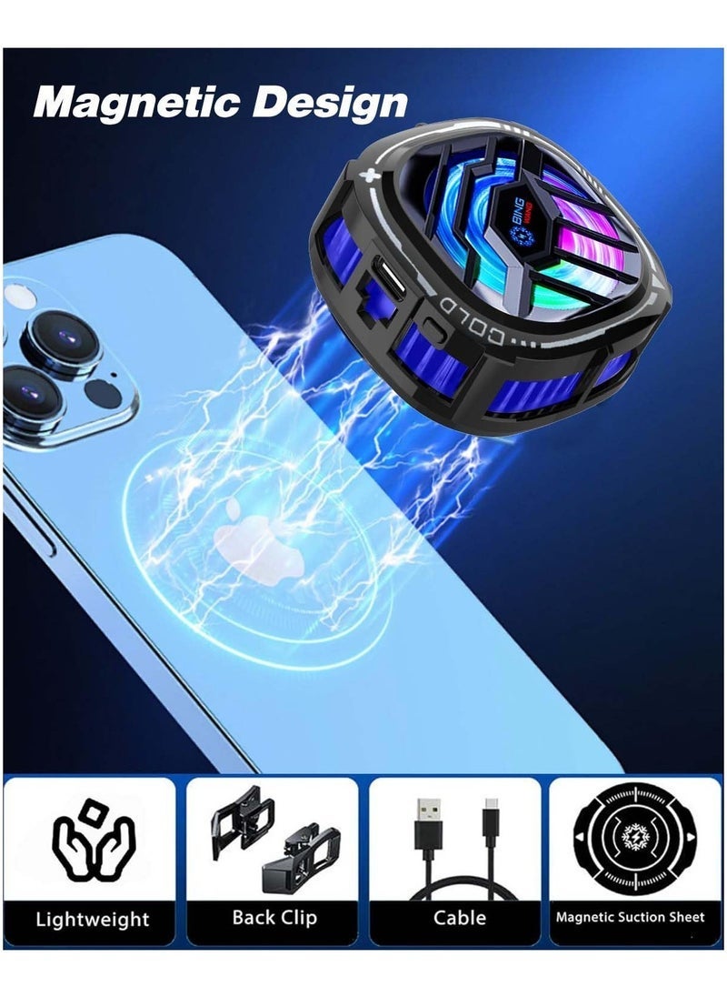 JAJEEK Cell Phone Cooler | Phone Cooling Fan with Semi-Conductor Cooling Chip & RGB Lighting | Fast Cooling Technology for Gaming, Streaming, and Heavy Use | Universal Fit for Smartphones | Efficient Heat Dissipation, Portable & Lightweight - Image 2