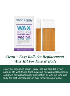 Clean + Easy مجموعة استبدال خراطيش الشمع رولون من Lean + Easy للوجه والجسم  - Image 5