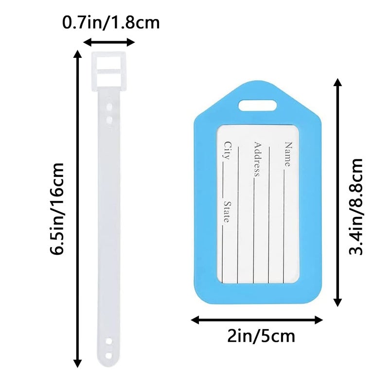 SUBTAVIK 12 Pcs Luggage Tags, Travel Suitcase Tags Plastic Luggage Tags for Suitcases Durable Luggage Tag Luggage Labels for Suitcases Baggage Tag Suitcase ID Tags Travel ID Bag Tag (12 Colors) - Image 2