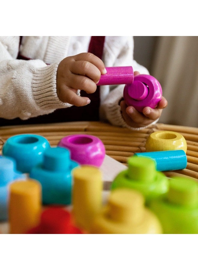 HABA Rainbow Whirls Wooden Sorting & Stacking Rings Shape Sorter, Educational Toys for 2 Year Old & Up, Color Sorting Fine Motor Toys, Made in Germany - Image 5
