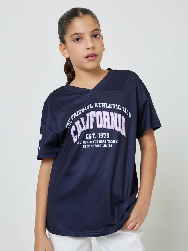 Styli Styli Teen Girls Varsity Print Oversized T-Shirt