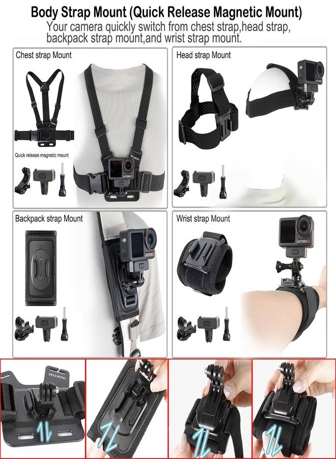 PellKing Accessories Kit for DJI Osmo Action 5 Pro/4/3, Waterproof Housing Selfie Stick Tripod Handlebar Pole Mount Magnetic Holder Bundle for DJI Action 5 Pro, Action 4, Action 3 - Image 5