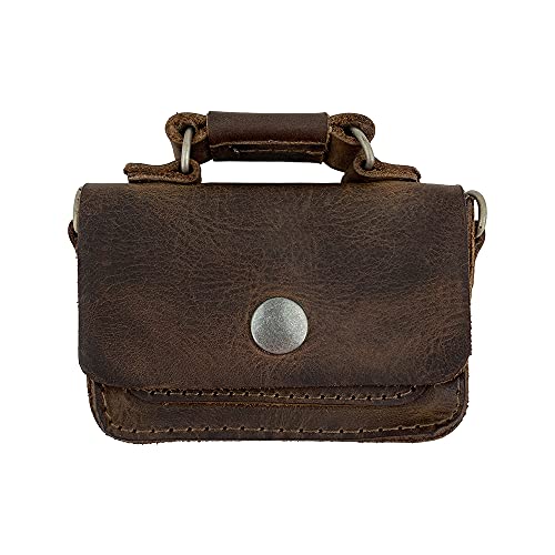 Hide & Drink, Leather Mini Briefcase Card Holder, Holds Up to 10 Cards Plus Folded Bills, Case, Cash Organizer, Accessories, Handmade (Bourbon Brown) - Image 1