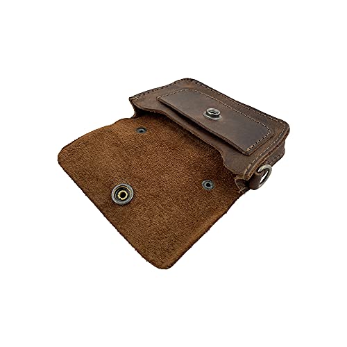 Hide & Drink, Leather Mini Briefcase Card Holder, Holds Up to 10 Cards Plus Folded Bills, Case, Cash Organizer, Accessories, Handmade (Bourbon Brown) - Image 3