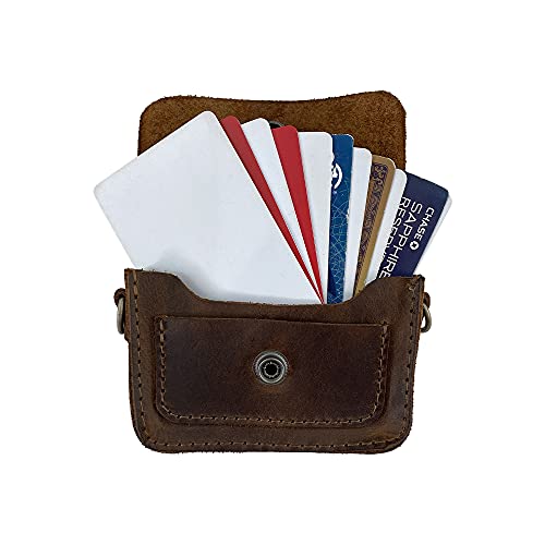 Hide & Drink, Leather Mini Briefcase Card Holder, Holds Up to 10 Cards Plus Folded Bills, Case, Cash Organizer, Accessories, Handmade (Bourbon Brown) - Image 4