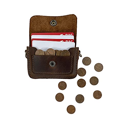 Hide & Drink, Leather Mini Briefcase Card Holder, Holds Up to 10 Cards Plus Folded Bills, Case, Cash Organizer, Accessories, Handmade (Bourbon Brown) - Image 5