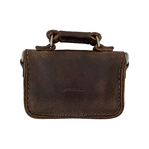 Hide & Drink, Leather Mini Briefcase Card Holder, Holds Up to 10 Cards Plus Folded Bills, Case, Cash Organizer, Accessories, Handmade (Bourbon Brown) - Image 2