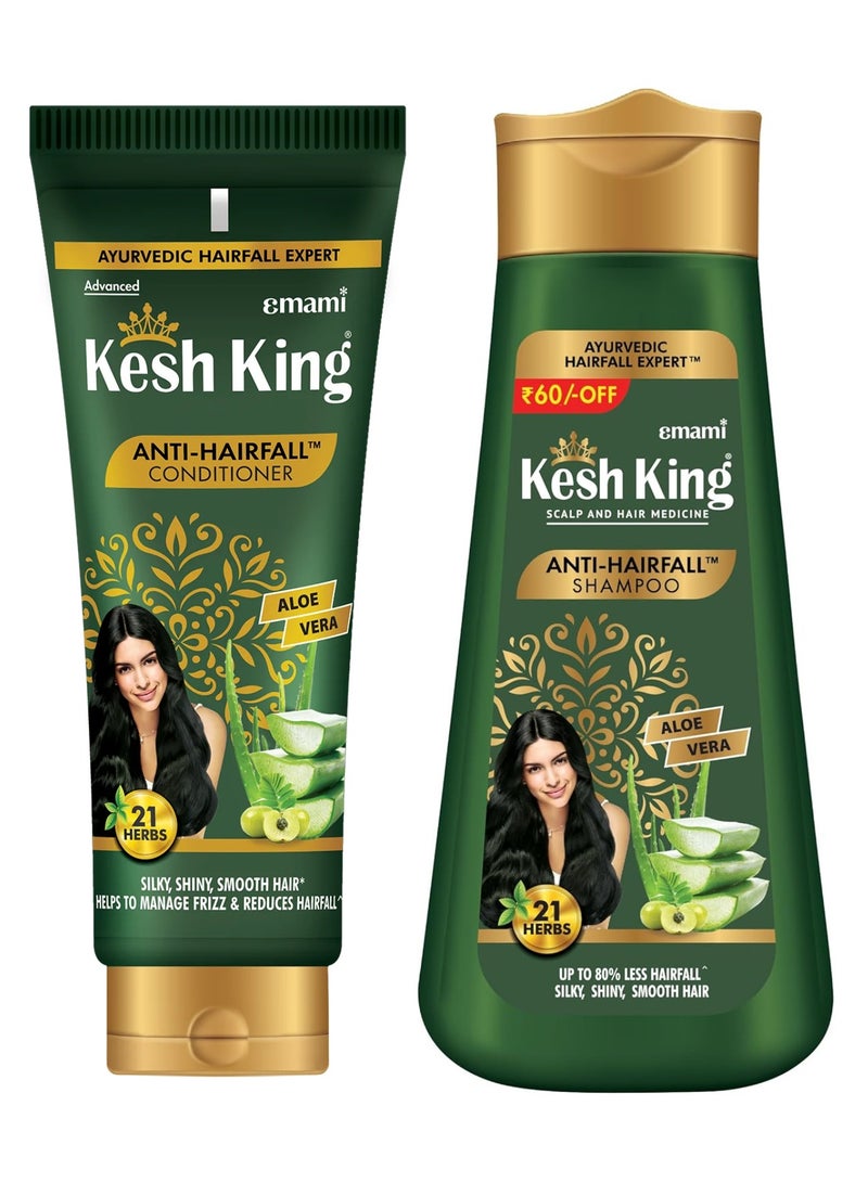 Kesh King Anti-Hairfall Herbal Shampoo & Conditioner with Aloe Vera – Shampoo 200ml + Conditioner 200ml - Image 2