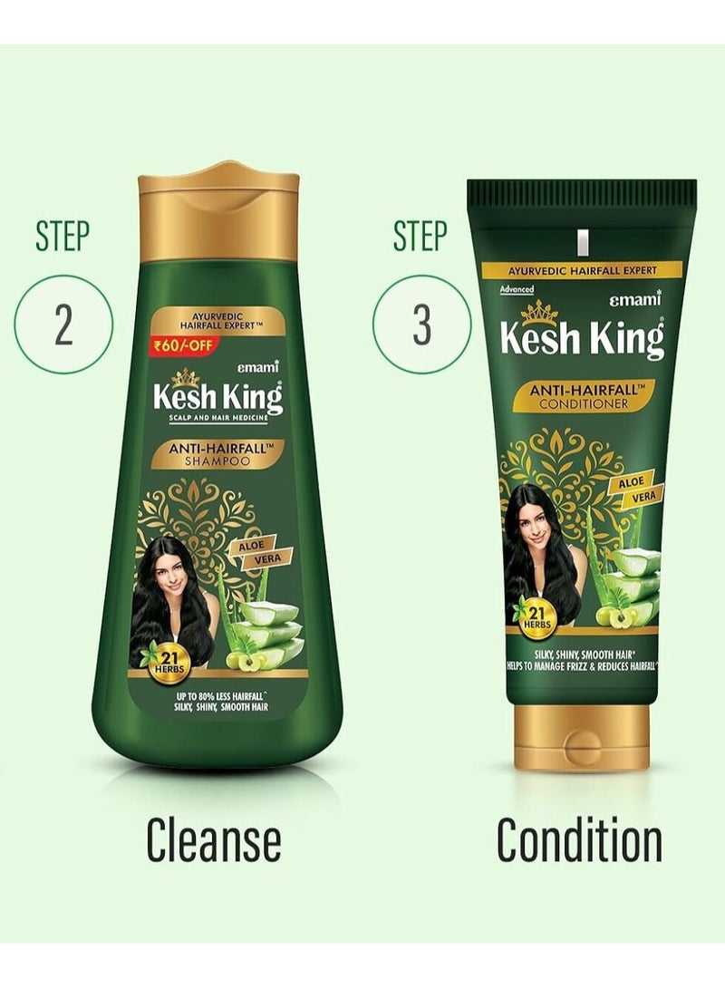 Kesh King Anti-Hairfall Herbal Shampoo & Conditioner with Aloe Vera – Shampoo 200ml + Conditioner 200ml - Image 3