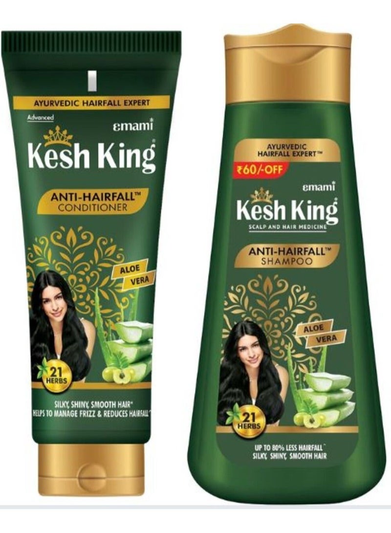 Anti-Hairfall Herbal Shampoo & Conditioner with Aloe Vera – Shampoo 200ml + Conditioner 200ml