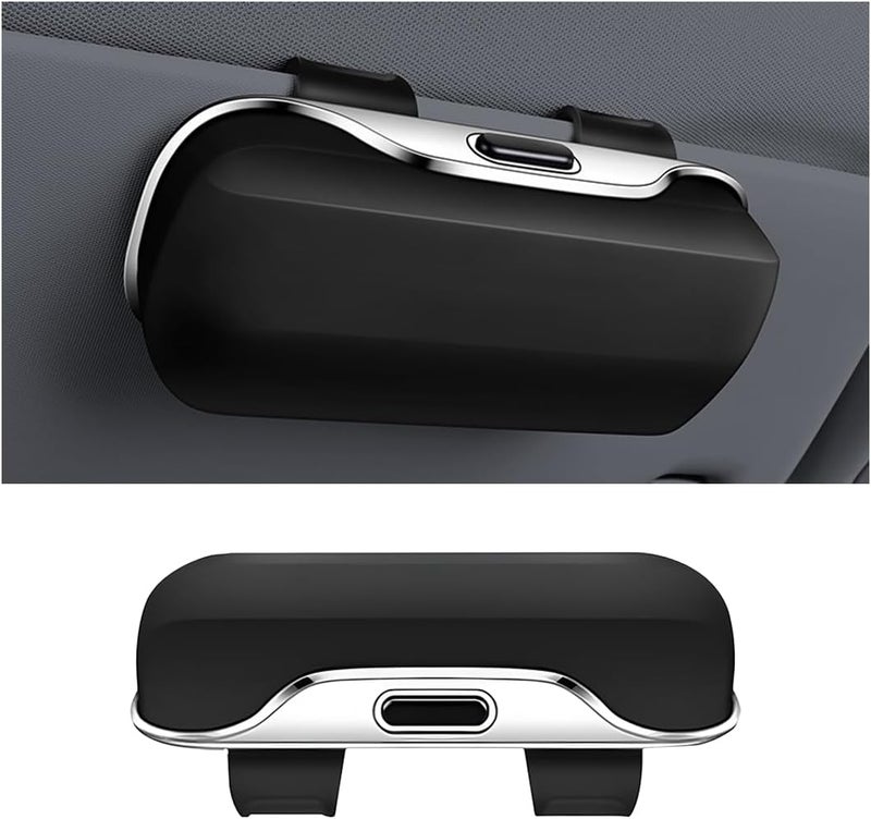 zipelo Sunglasses Holder for Car Sun Visor - Protective Eyeglasses Storage Case Hanger (Black) - Image 1