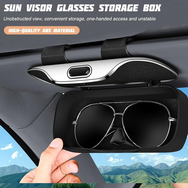 zipelo Sunglasses Holder for Car Sun Visor - Protective Eyeglasses Storage Case Hanger (Black) - Image 5