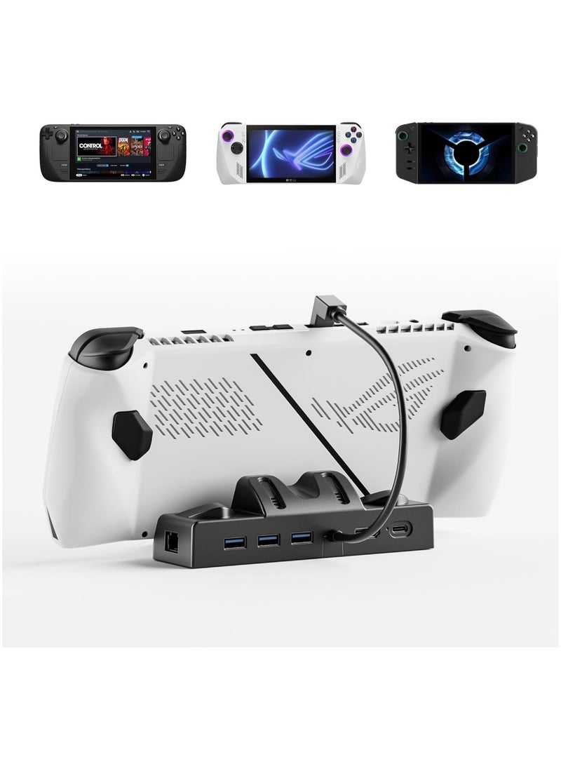 SYOSI - Docking Station for ROG Ally/Steam Deck/Legion Go,6-in-1 Dock with HDMI 2.0 4K@60Hz Gigabit Ethernet 3 USB-A and USB-C 3.0 Charging Compatible with ROG Ally/Steam Deck/Lenovo Legion Go - Image 1