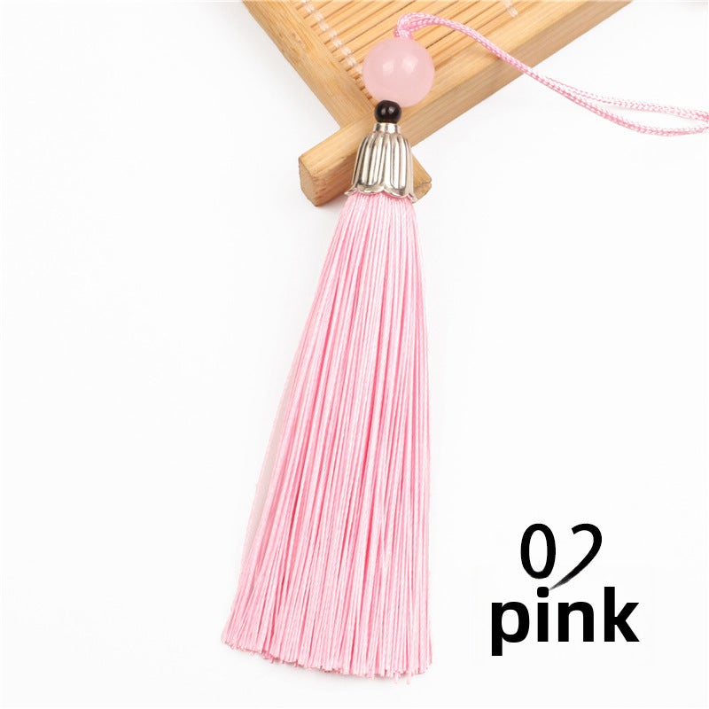 Generic Metal Cap Tassel Feng Shui Charm Pendant Pink