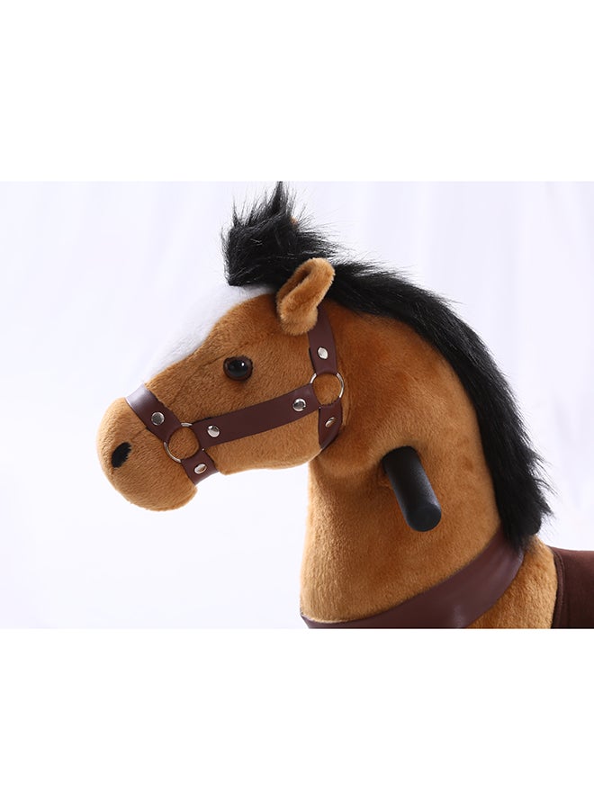 Light Brown Pony Horse Rideamal Ride-On CycleToy For Kids – Mechanical Plush Ride-On With Handlebar Steering, No Battery, Indoor & Outdoor Use, Age 3+ - Image 3