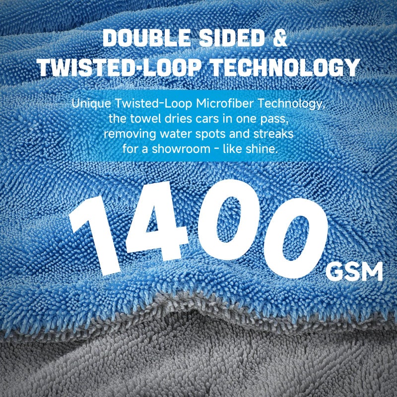 TTRCB 2 Pack Car Drying Towels, 48" x 24" Extra Large Microfiber Towels for Cars, 1400 GSM Ultra-Absorbent, Streak Free, Premium Double Twisted-Loop Drying Towels Car Detailing for SUV, RV, Truck - Image 5