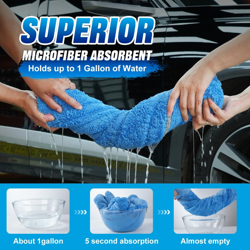 TTRCB 2 Pack Car Drying Towels, 48" x 24" Extra Large Microfiber Towels for Cars, 1400 GSM Ultra-Absorbent, Streak Free, Premium Double Twisted-Loop Drying Towels Car Detailing for SUV, RV, Truck - Image 2