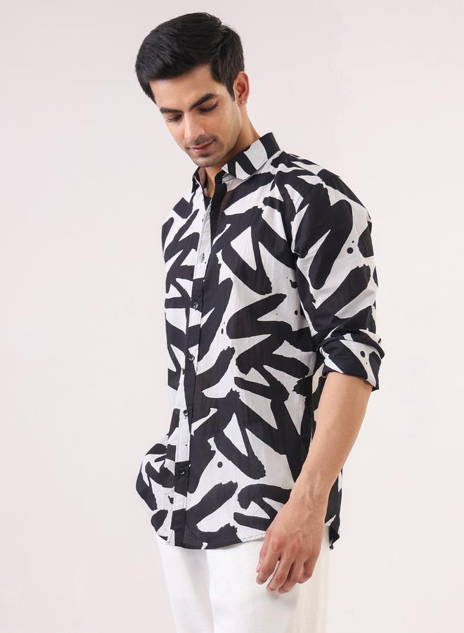 TRULOOM Men Printed Relaxed Fit Cotton Shirt - Image 4