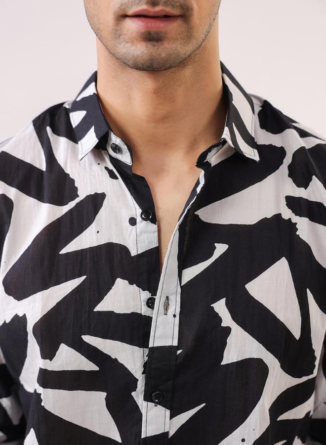 TRULOOM Men Printed Relaxed Fit Cotton Shirt - Image 5