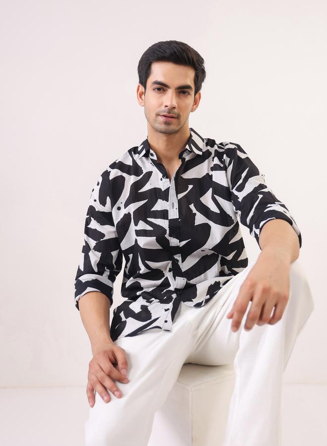 TRULOOM Men Printed Relaxed Fit Cotton Shirt - Image 2