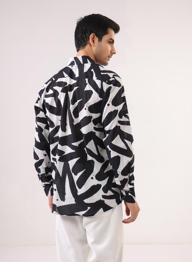 TRULOOM Men Printed Relaxed Fit Cotton Shirt - Image 3