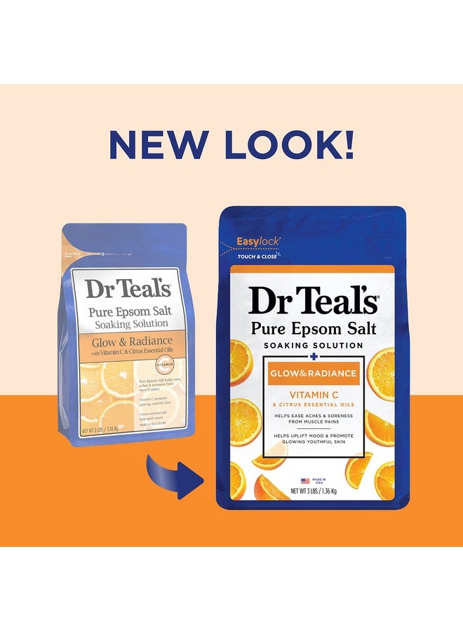 Dr Teal's Dr Teal's Epsom Salt Magnesium Soak, Glow & Radiance with Vitamin C & Citrus Essential Oils, 3 lbs  - Image 2