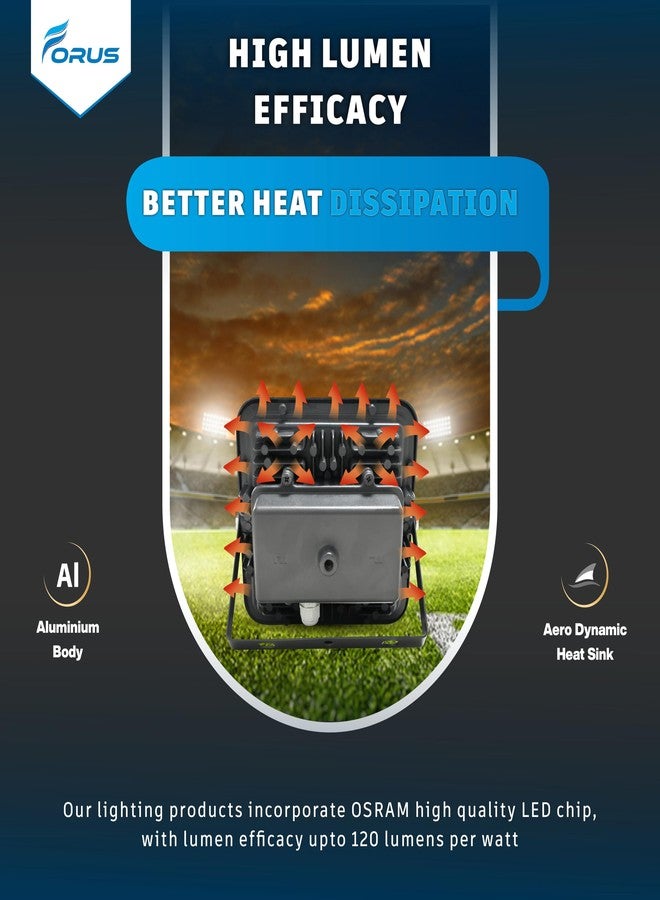Forus كشاف إضاءة LED من فوروس بقوة 50 واط، ضمان 4 سنوات، مقاوم للماء بمعيار IP67، كشاف إضاءة LED خارجي، إضاءة عالية التركيز، كشاف هالوجين للمصانع، والجراجات، ومواقف السيارات، والحدائق، والمتاجر، والمستودعات، والخيام، أبيض بارد، 3 قطع - Image 3