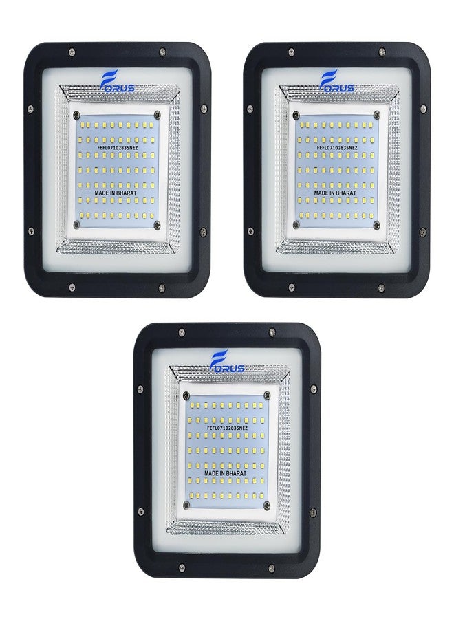 Forus كشاف إضاءة LED من فوروس بقوة 50 واط، ضمان 4 سنوات، مقاوم للماء بمعيار IP67، كشاف إضاءة LED خارجي، إضاءة عالية التركيز، كشاف هالوجين للمصانع، والجراجات، ومواقف السيارات، والحدائق، والمتاجر، والمستودعات، والخيام، أبيض بارد، 3 قطع - Image 1