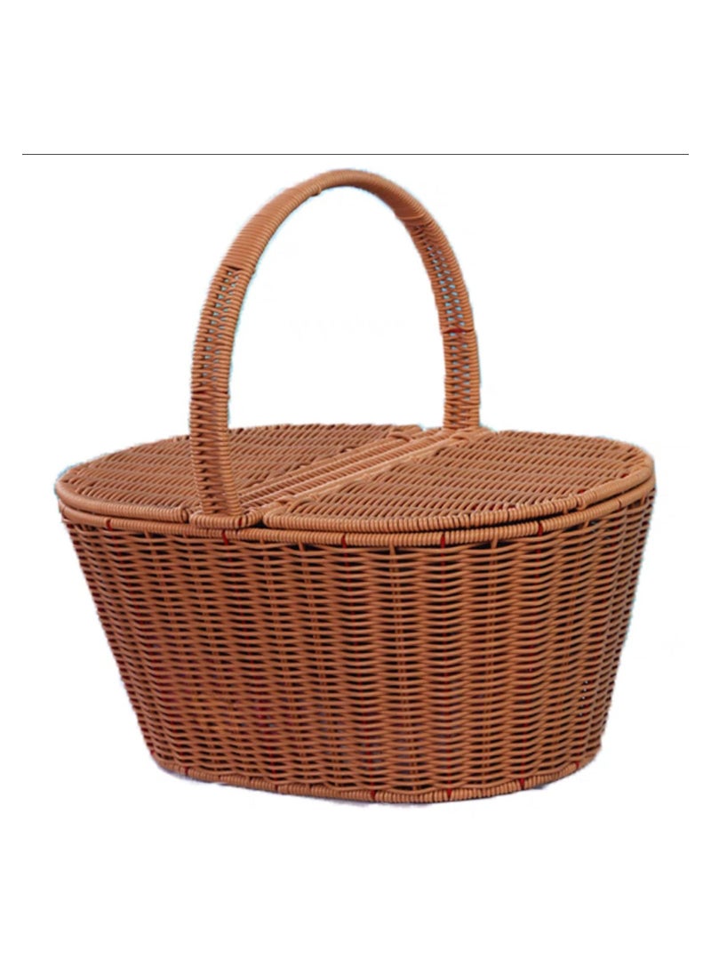 LINGWEI - Outdoor Picnic Storage Basket Picnic Basket Fruit Storage Basket - Image 1