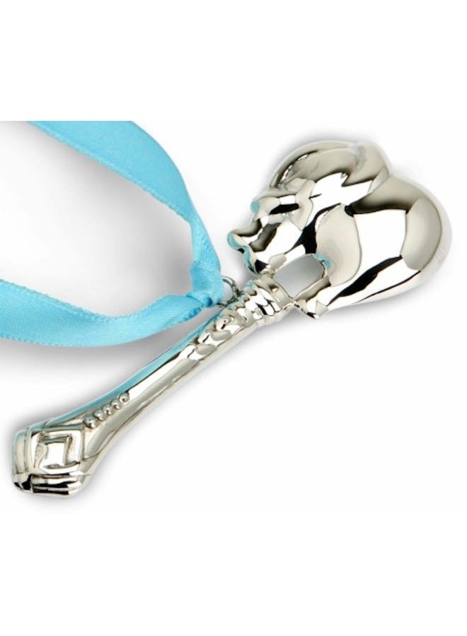 925 Sterling Silver Elephant Rattle - Newborn Baby Boy and Baby Girl Gift - Non-tarnishing, and Durable - Packaged in a Beautiful Gift Box