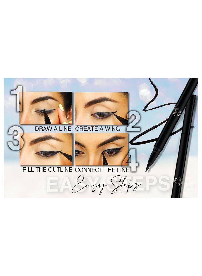 نونيز بيوتي محدد عيون سائل Noniz أسود مقاوم للماء - Image 5