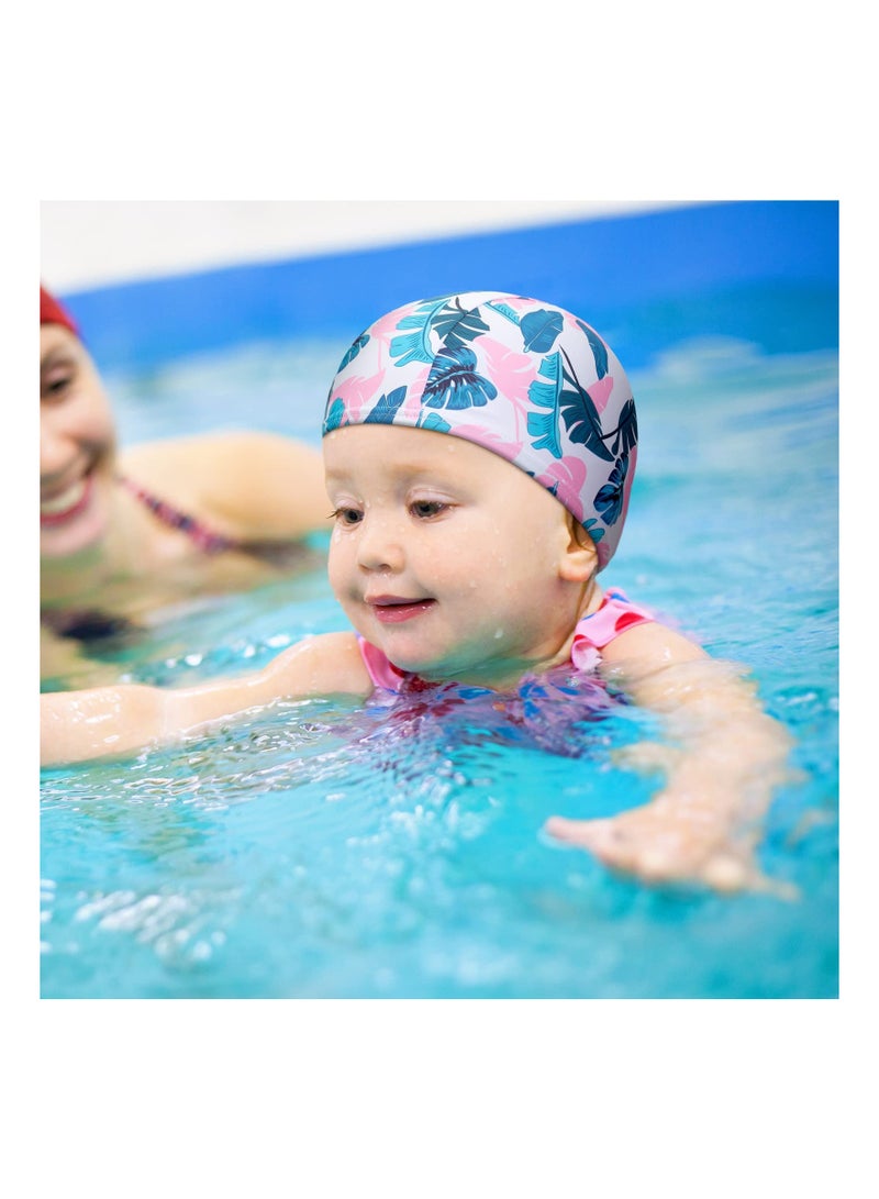 SOLARAE Swim Cap, 3 PCS Kids Swim Caps, for Boys and Girls, Fabric Toddler Swimming Cap, Child's Swim Hats, for Long Hair Pool Beach, Cute Cartoon Children's Swimming Cap, Waterproof Unicorn Swimming Hat - Image 2