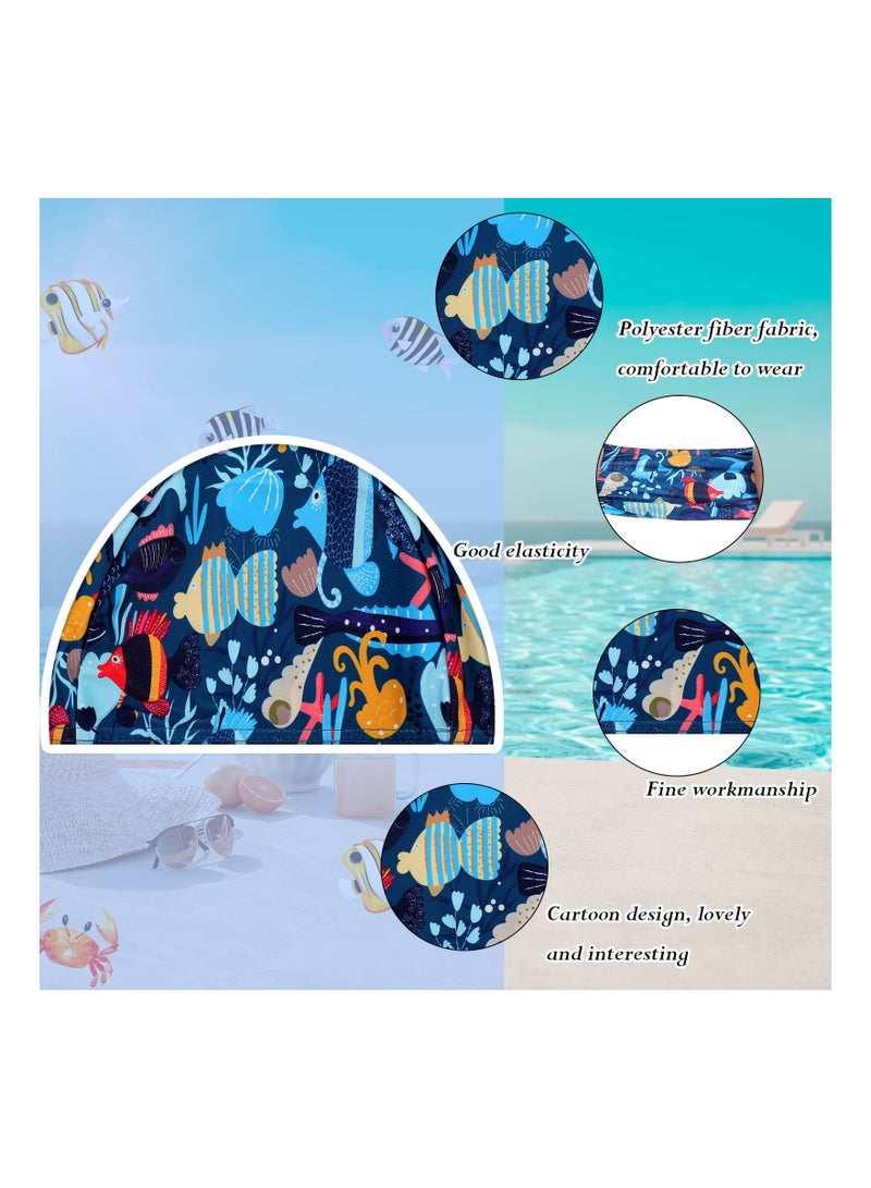 SOLARAE Swim Cap, 3 PCS Kids Swim Caps, for Boys and Girls, Fabric Toddler Swimming Cap, Child's Swim Hats, for Long Hair Pool Beach, Cute Cartoon Children's Swimming Cap, Waterproof Unicorn Swimming Hat - Image 4