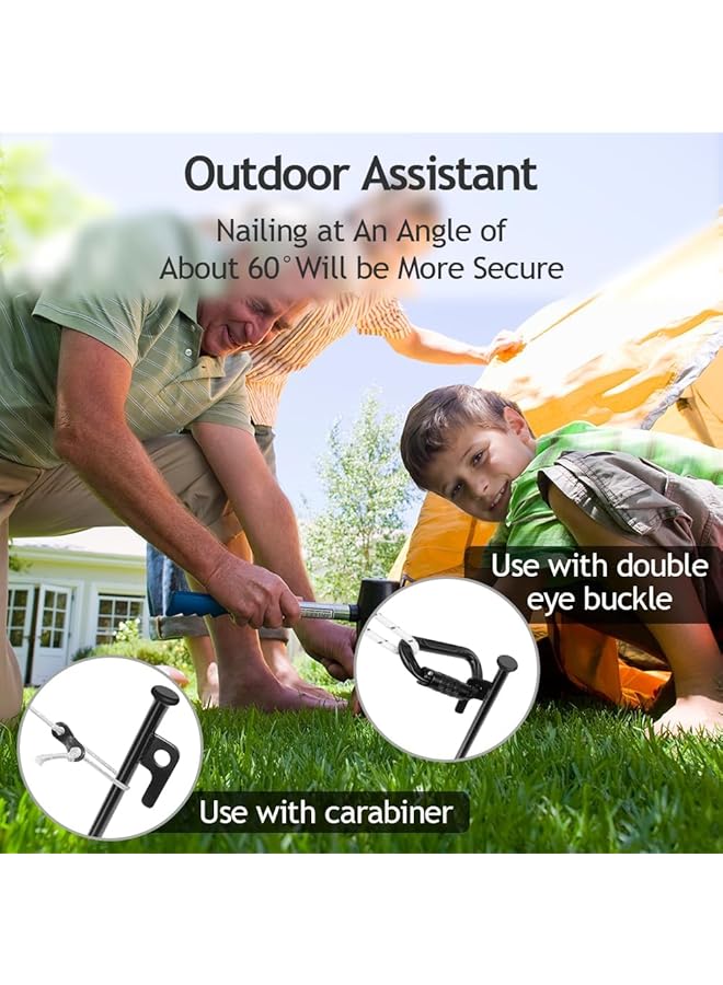 Excefore Tent Stakes 6Pack High Strength Steel Tent Stakes Heavy Duty 30Cm Long Anchoring Tent Pegs With Hooks & Holes Unbreakable & Inflexible Camping Stakes For Outdoor Grassland Traveling Camping Hiking - Image 5