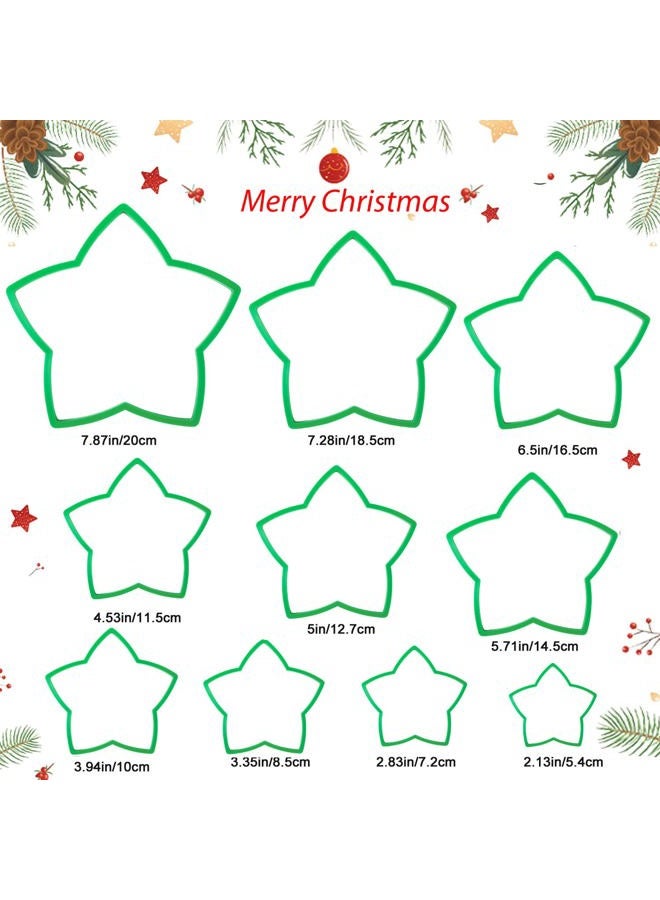 KAISHANE 10pcs Star Cookie Cutter Set - Christmas Tree Cookie Cutters - Green Star Shaped Cookies - Holiday Themed - Image 3