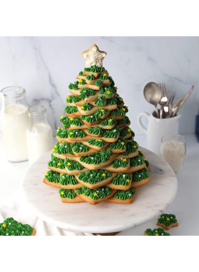 KAISHANE 10pcs Star Cookie Cutter Set - Christmas Tree Cookie Cutters - Green Star Shaped Cookies - Holiday Themed - Image 5