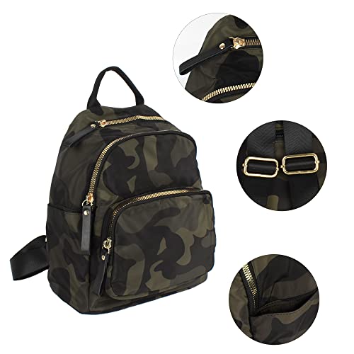 CLARA Camouflage Women Mini Backpack Nylon Leisure Daypack Printed Shoulder Bag Handbag Purse(Camouflage) - Image 5