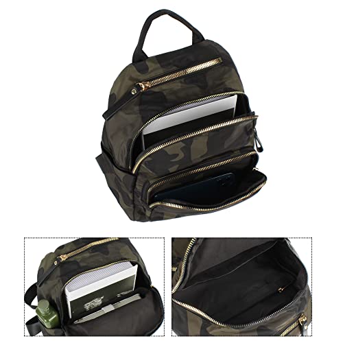 CLARA Camouflage Women Mini Backpack Nylon Leisure Daypack Printed Shoulder Bag Handbag Purse(Camouflage) - Image 4