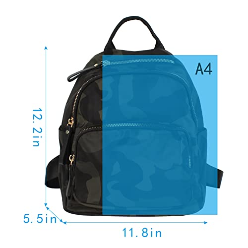 CLARA Camouflage Women Mini Backpack Nylon Leisure Daypack Printed Shoulder Bag Handbag Purse(Camouflage) - Image 2