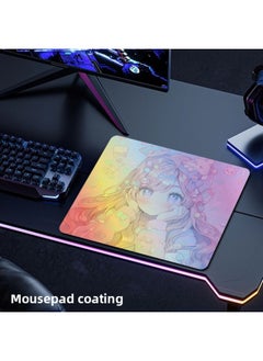 Fiberglass Rainbow Coated Mouse Pad Positioning Accurate Waterproof Fps Esports Desktop Pad Waterproof Keyboard Pad-Color:400*450*4-Pattern:Coated 9