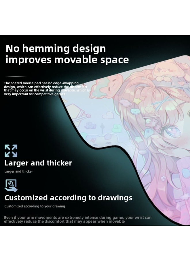 Generic - Fiberglass Rainbow Coated Mouse Pad Positioning Accurate Waterproof Fps Esports Desktop Pad Waterproof Keyboard Pad-Color:400*450*4-Pattern:Coated 9 - Image 1