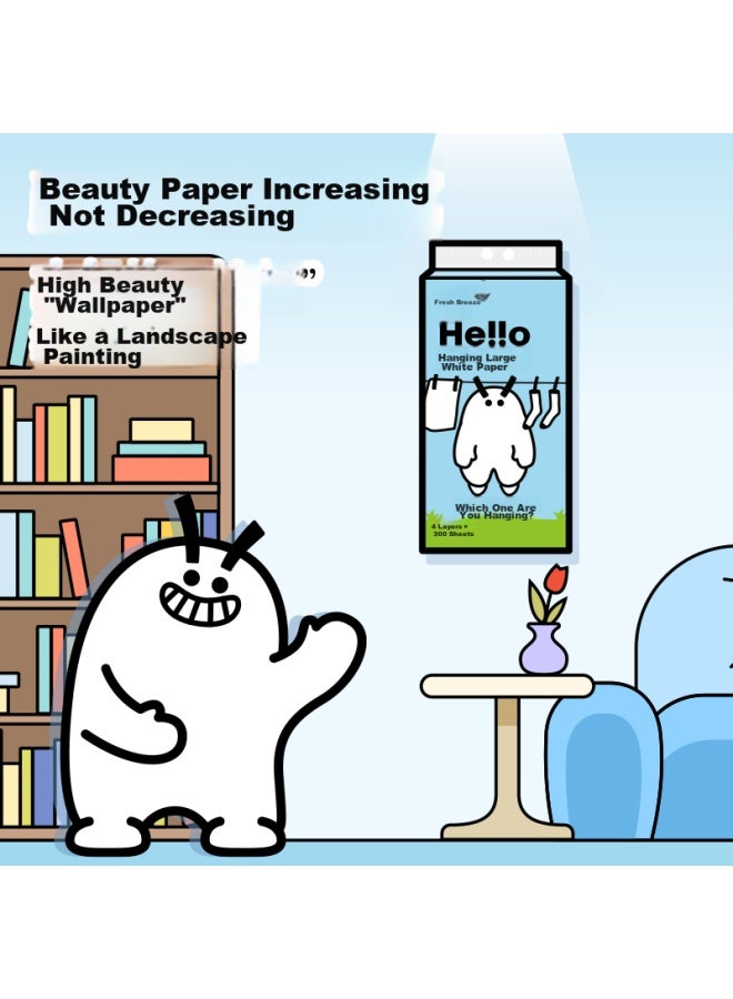 APP Qingfeng o Hanging Tissue Box, 4-ply 300 Sheets*4 Packs, Toilet Paper - Image 4