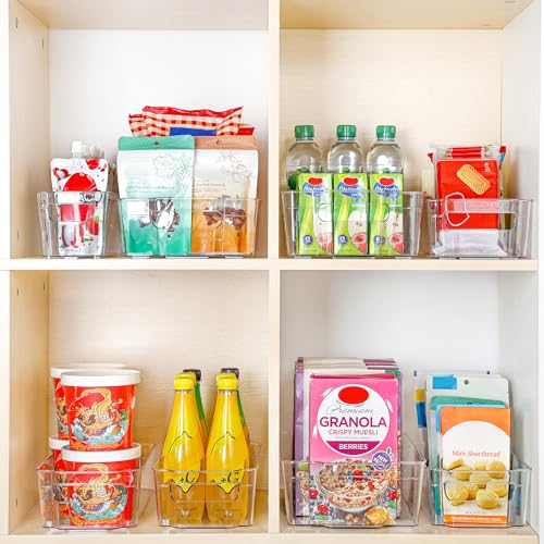 HOOJO منظمي الثلاجة HOOJO ووسائل التخزين - 14 قطعة صناديق بلاستيكية شفافة للثلاجة، الفريزر، خزانة المطبخ، تنظيم وتخزين المؤن، منظم ثلاجة خالي من BPA، بطول 12.5 بوصة - متوسط - Image 4