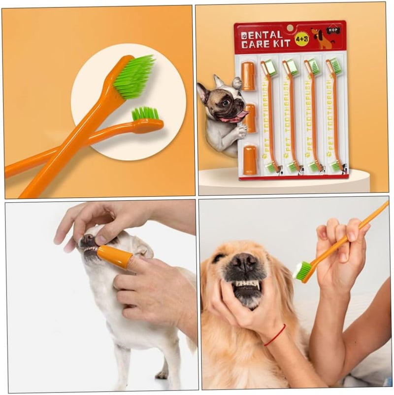 Professional Pet Toothbrush with Non-Slip Handle Portable Silicone Finger Toothbrush for Dogs and Cats Double-Headed Design for Teeth Cleaning and Gum Massage Convenient Oral Care - Image 3