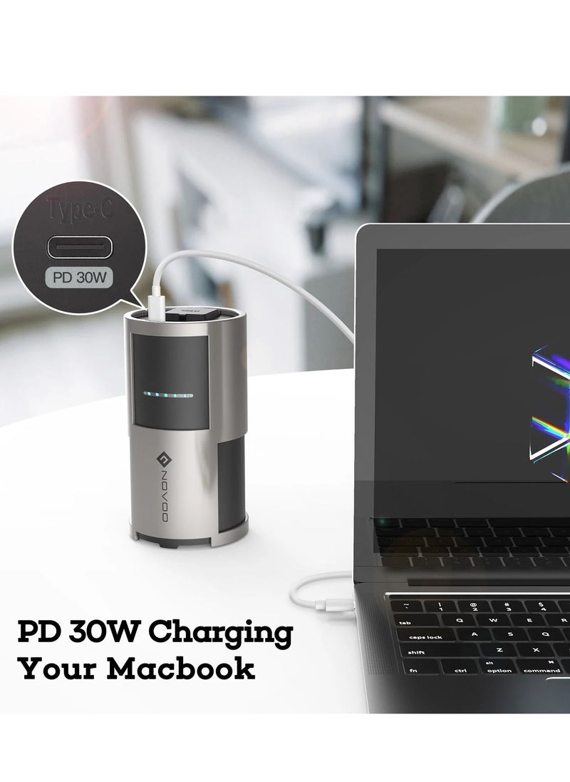 NOVOO - NOVOO Power Bank with AC Outlet 81W Portable Charger 22500mAh with USB C Port, USB 3.0 Quick Charge Port, UK Plug Port External Battery Power Bank for Laptops, Macbook, iPhone, Smartphones and More - Image 1