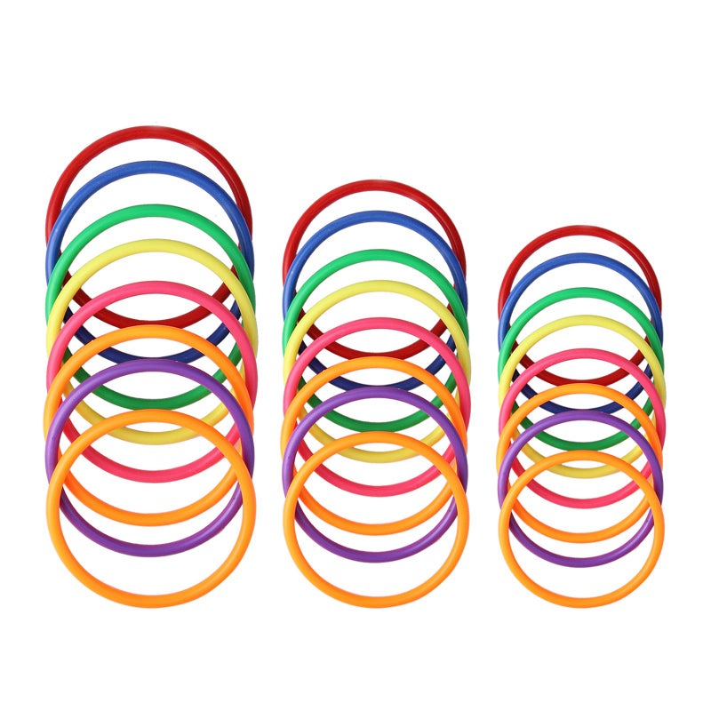 HRLORKC 24Pcs Plastic Ring Toss Game Set Rings for Ring Toss for Kids Outdoor Games Plastic Carnival Rings Carnival Games for Carnival Party and Parent-Child Gamesâ€¦