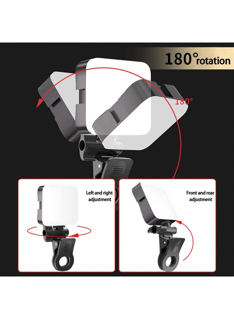 HaDoii Portable RGB Video Light Fill Light  Full Color Video Light Dimmable 180 Degree Front and Rear Adjustment Angle, Clip LED Light Panel for Photography,Video Conference,TikTok - Image 2