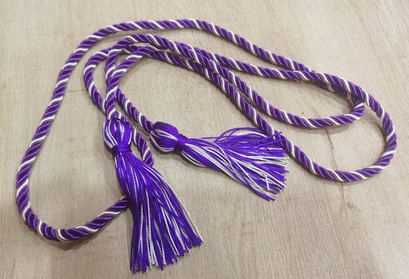 HEPNA Handmade Graduation Cord Purple/White,1 PCS 68 Inch- Honor Cord - Image 3